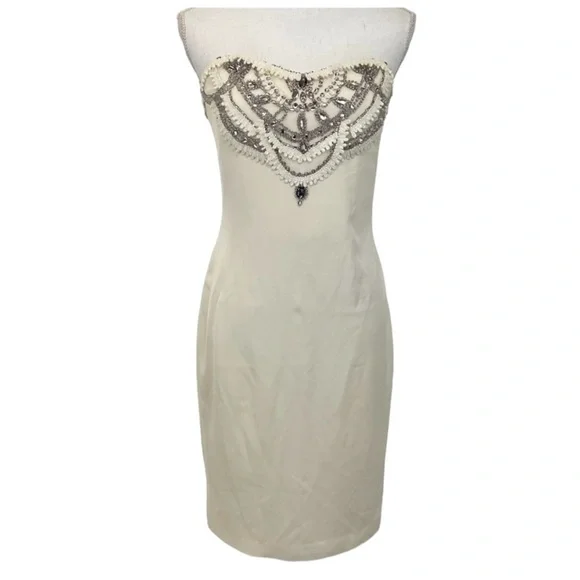 Marchesa | Dresses | Marchesa Silk Beaded Dress Size 8 Ivory | Poshmark